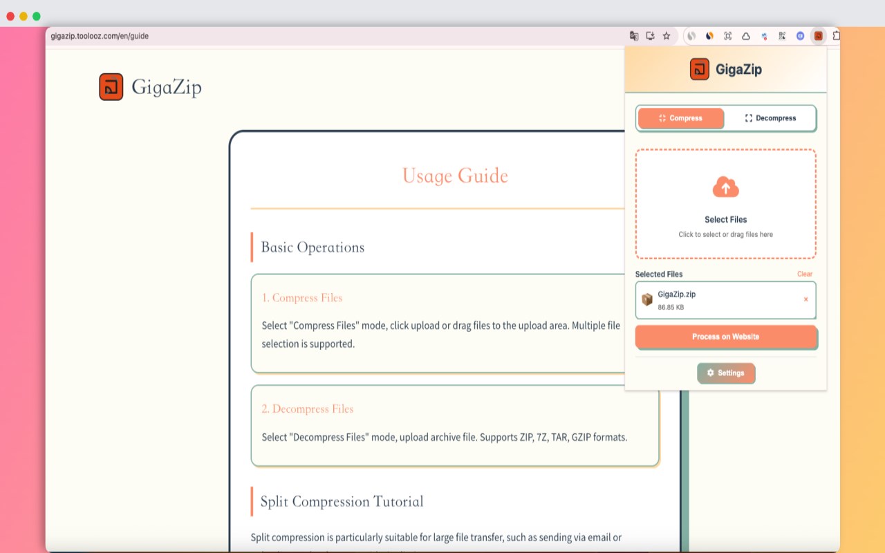 GigaZip - File Compression & Decompression Tool