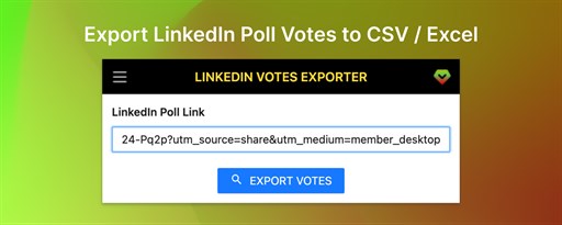 Poll Votes Export for LinkedIn™️ marquee promo image