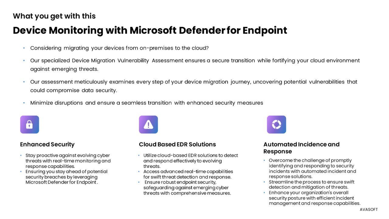 Snapshot 1 of AVASecure 360 - Microsoft Defender for Endpoint Security Solutions by AVASOFT