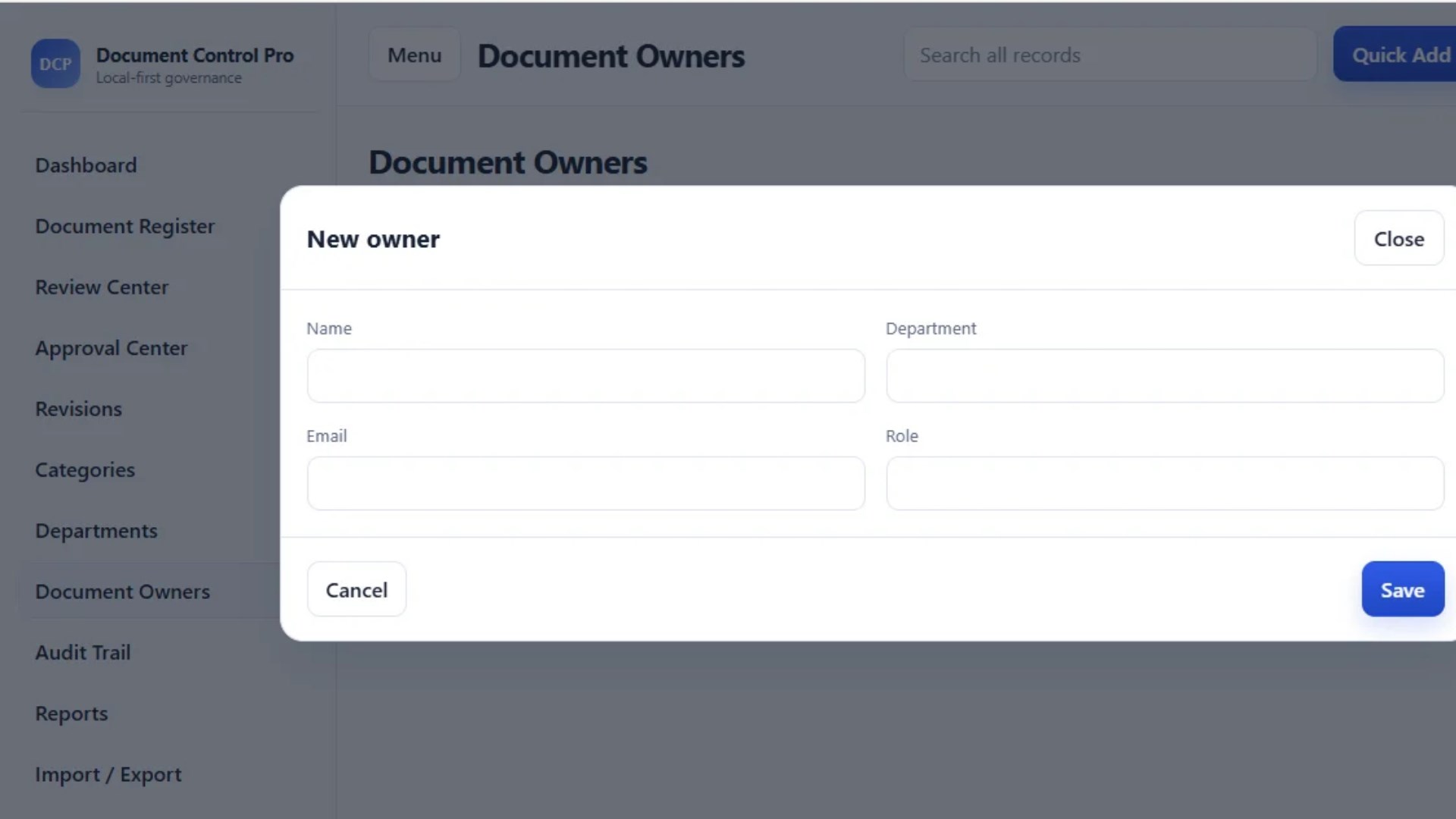 Document Control Pro screenshot