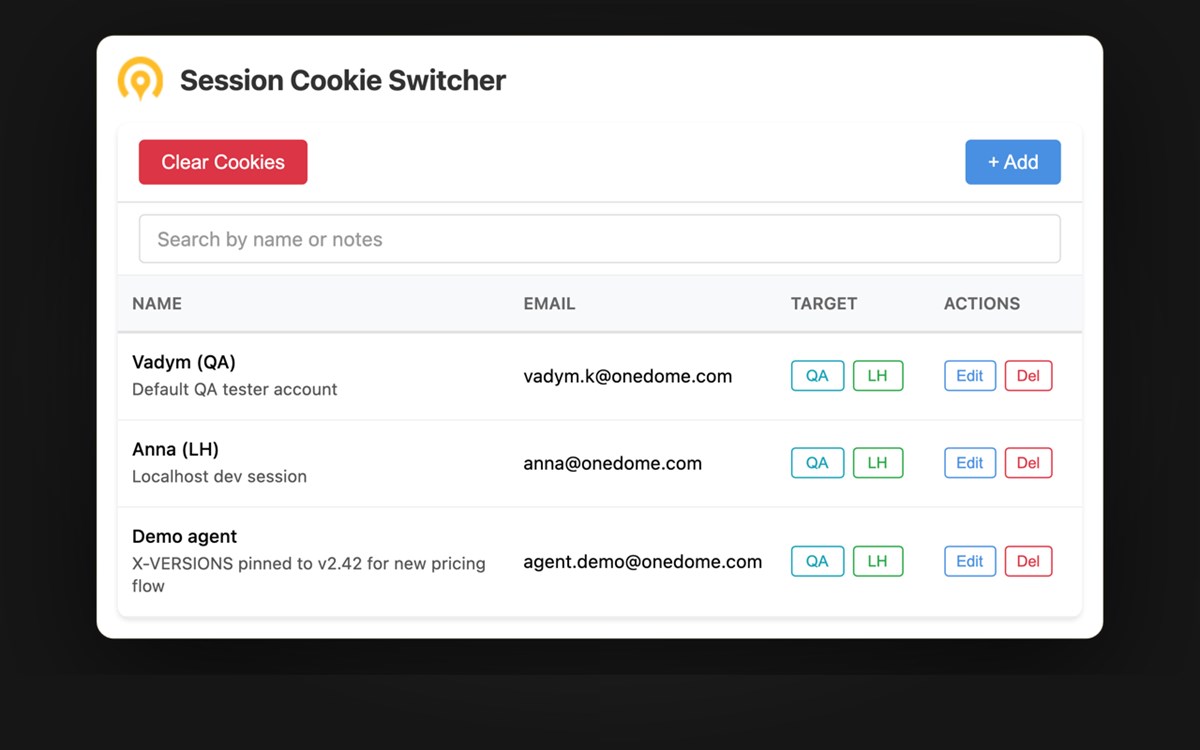 Session Cookie Switcher