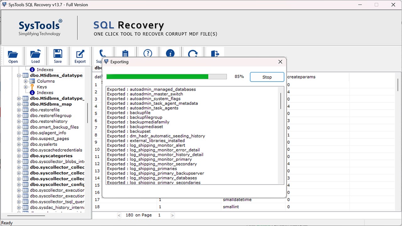 Snapshot 5 of SysTools SQL Recovery