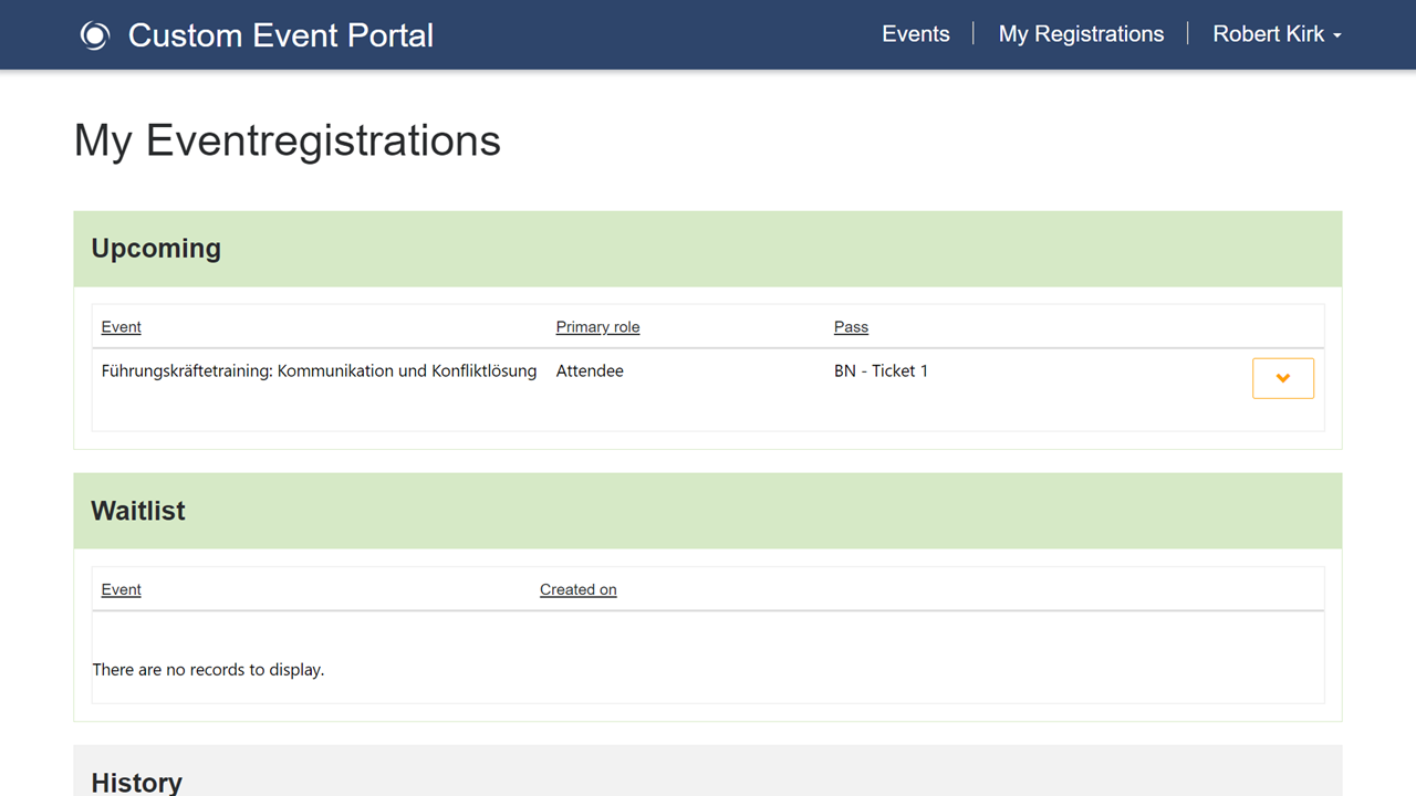 Snapshot 3 of Custom Event Portal - Solution Offer