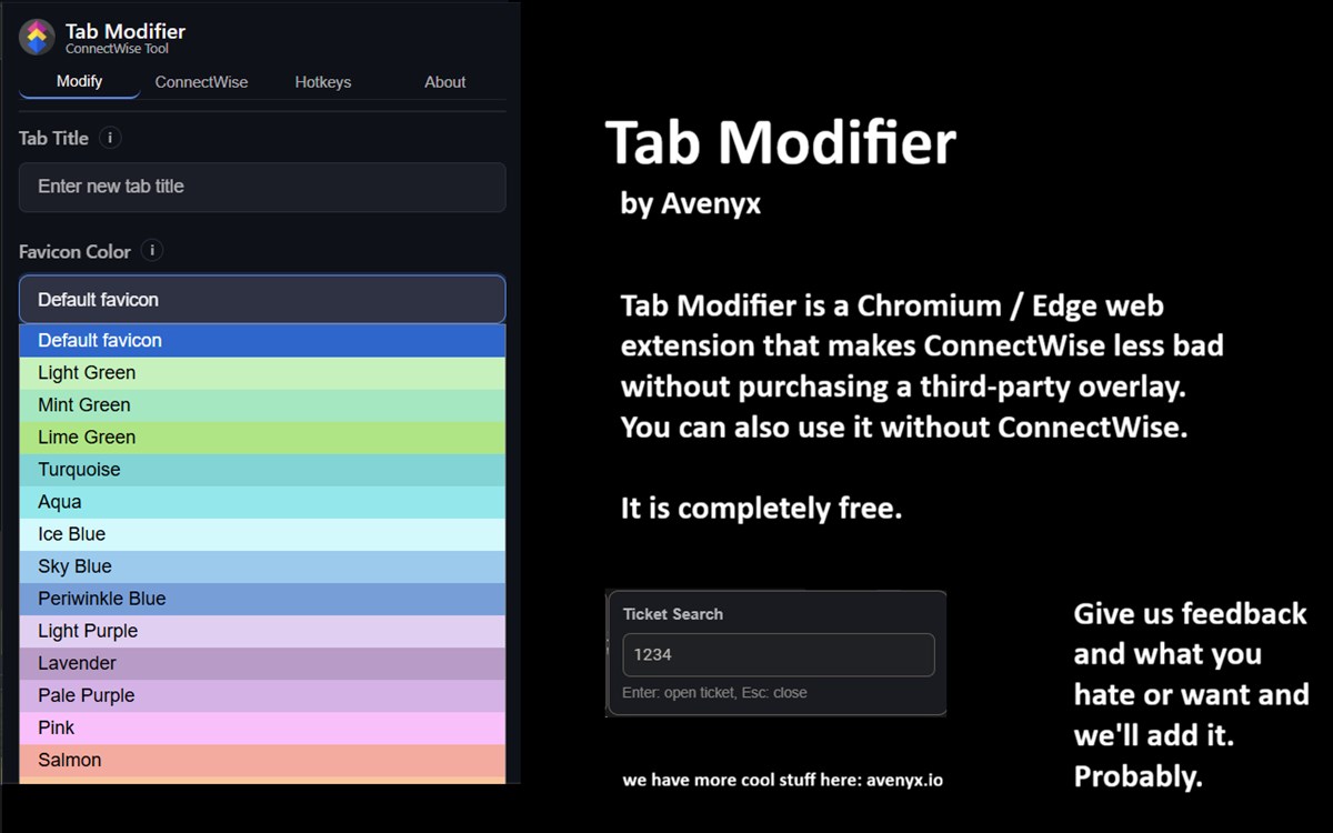 Tab Modifier: ConnectWise Tabs & Tickets