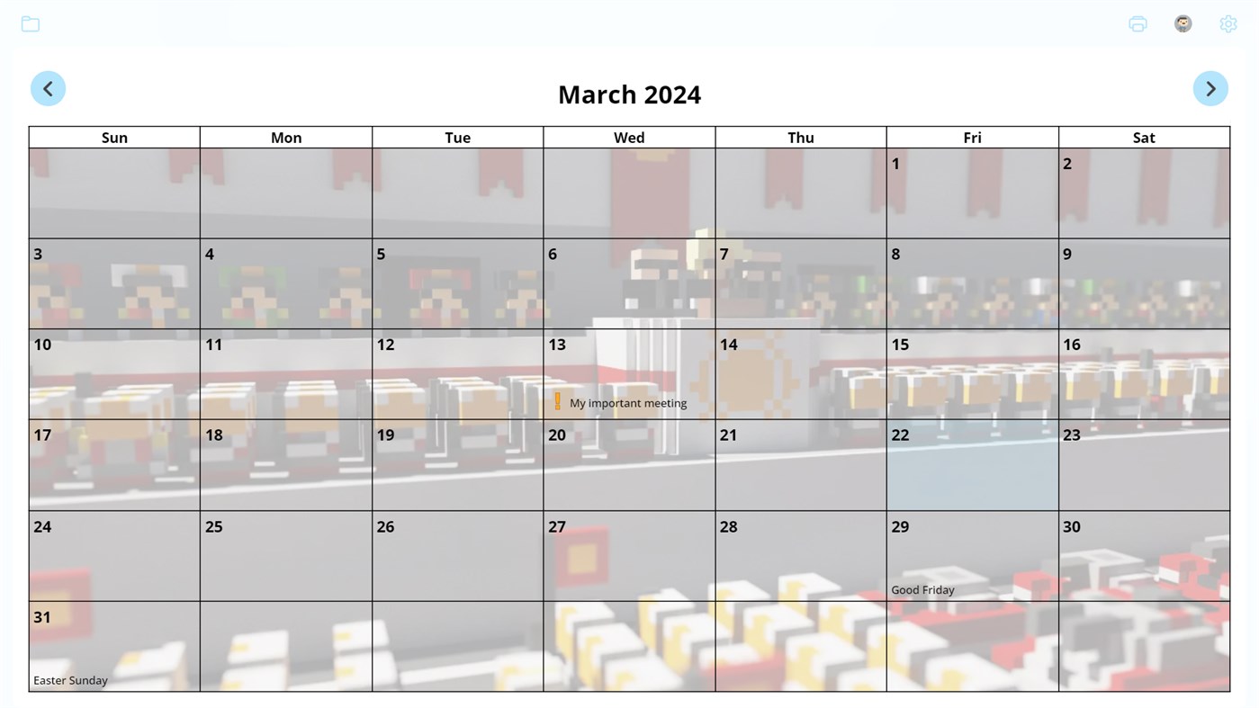#2. EZ Calendar Maker (Windows) By: Ape Apps