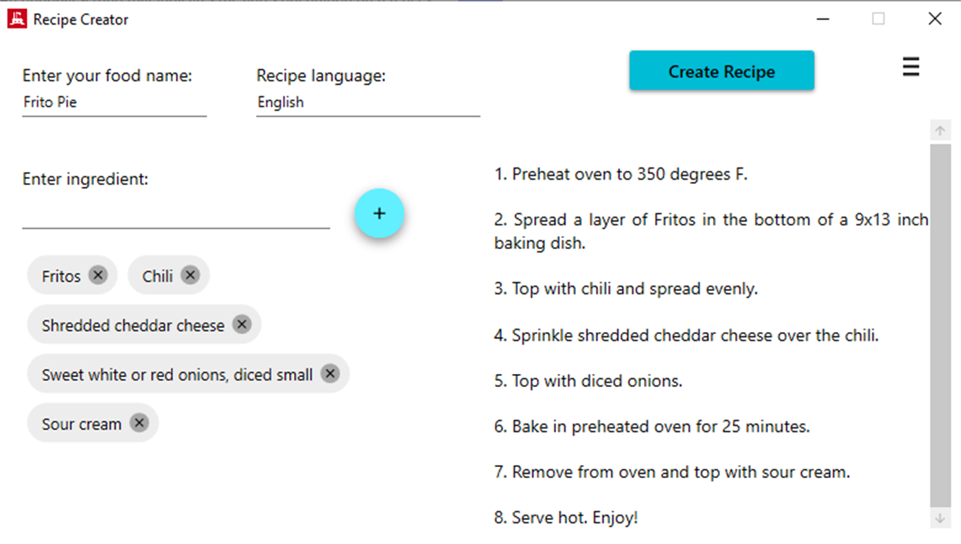 Recipe Creator screenshot 1