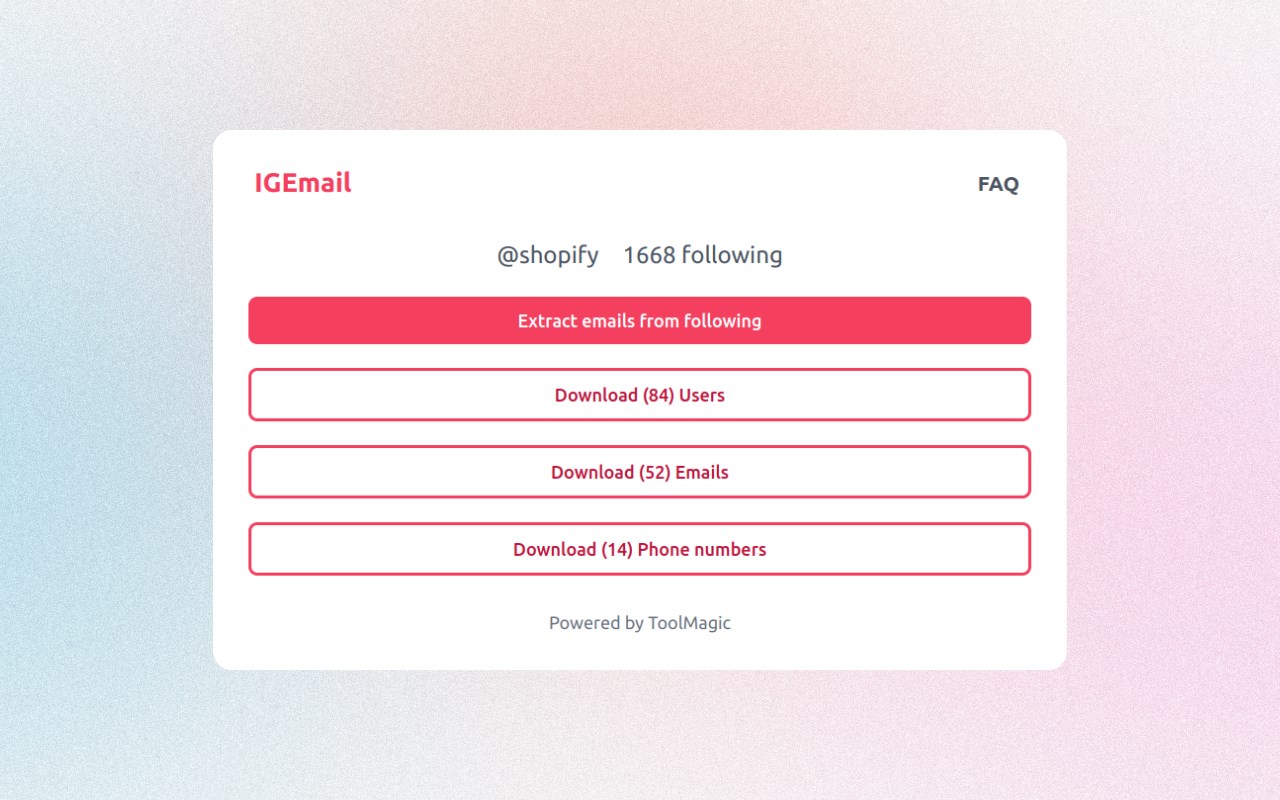 IGEmail - IG Email Extractor