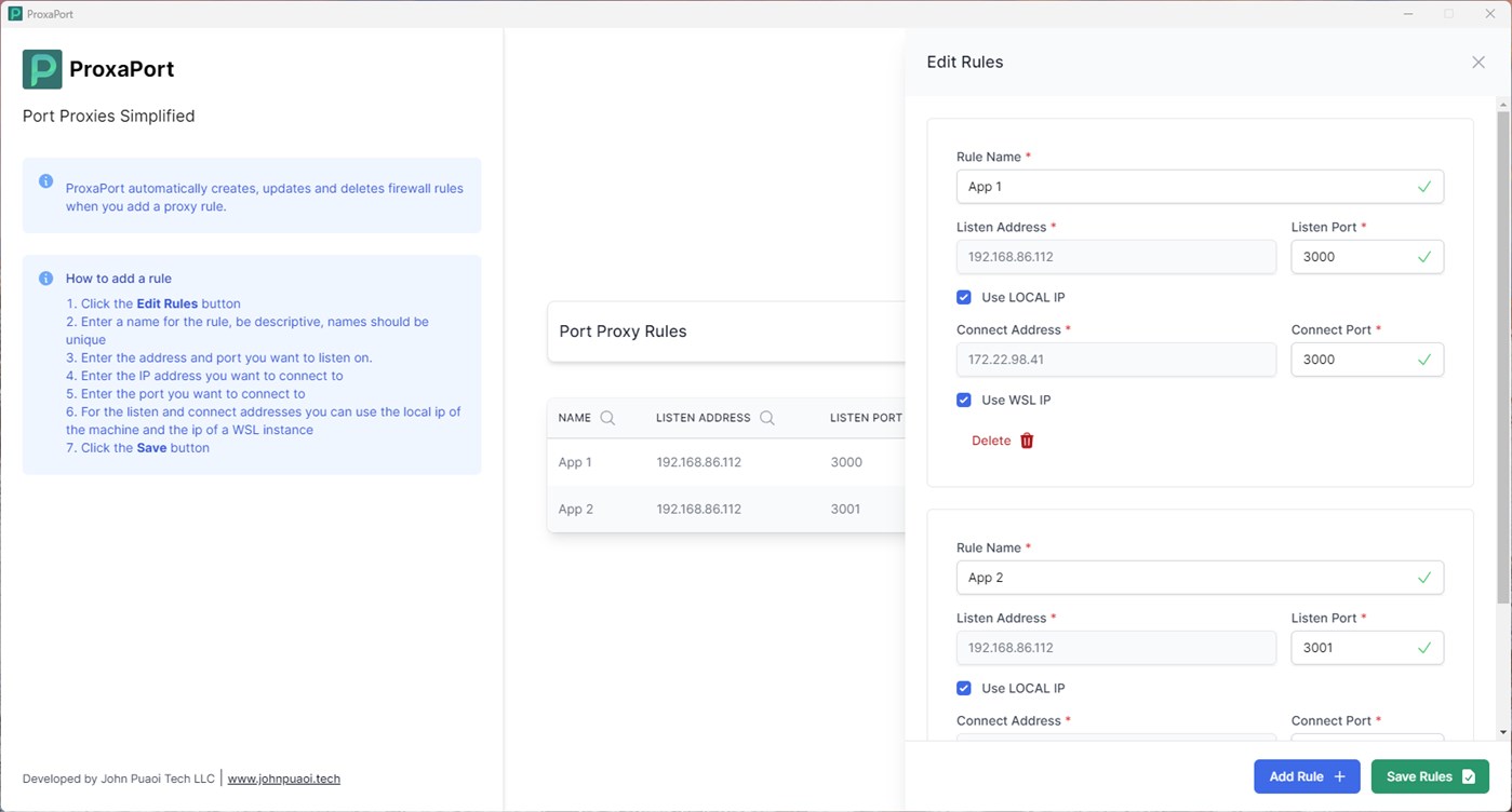 #2. ProxaPort (Windows) 由: John Puaoi Tech LLC