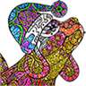 Dogs Glitter Color by Number - Animals Coloring Book