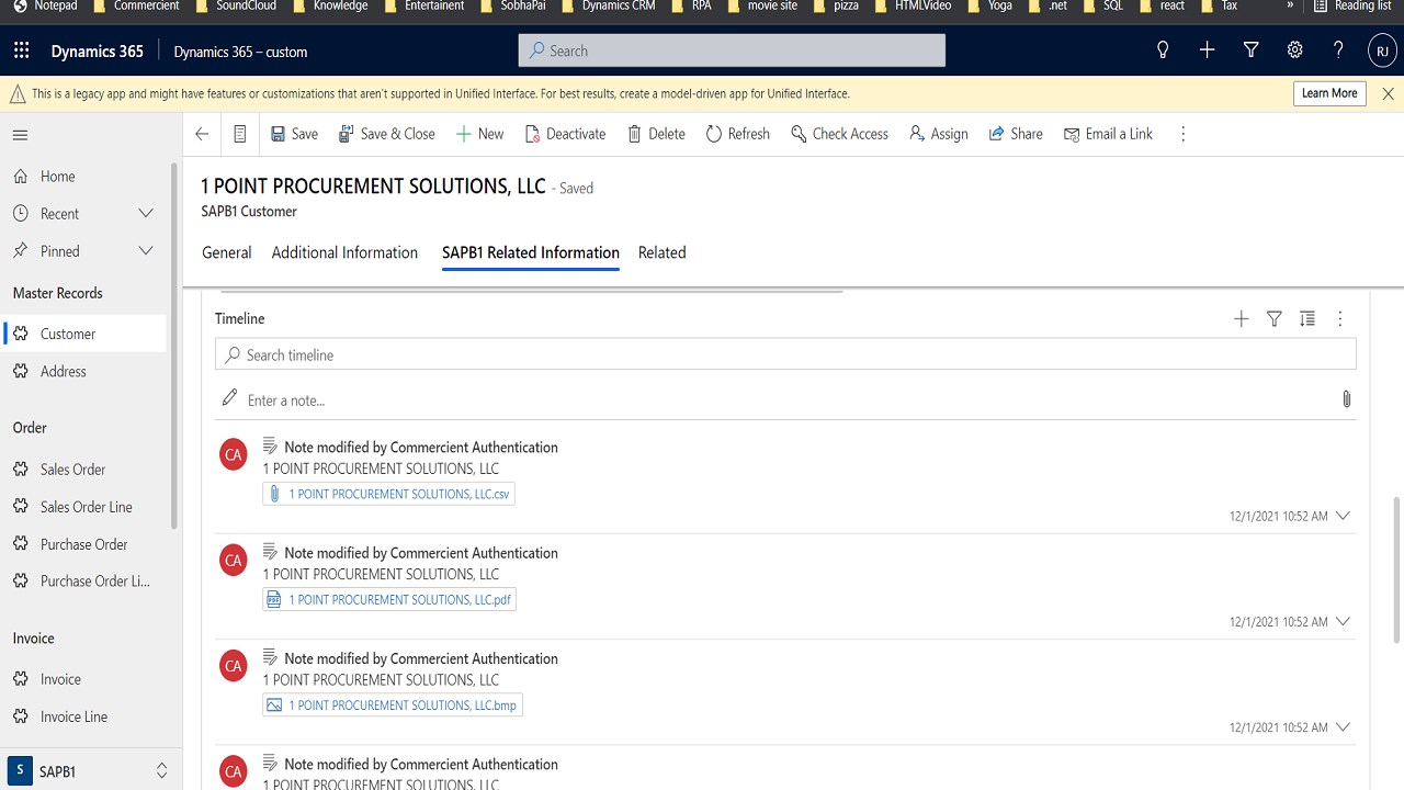 Snapshot 3 of File SYNC To Dynamics CRM by Commercient.