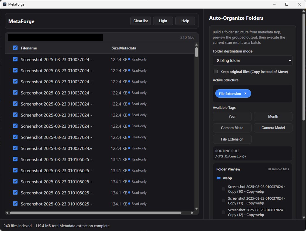 #3. MetaForge: EXIF Editor & File Organizer (Windows) Podle: Automata Labs