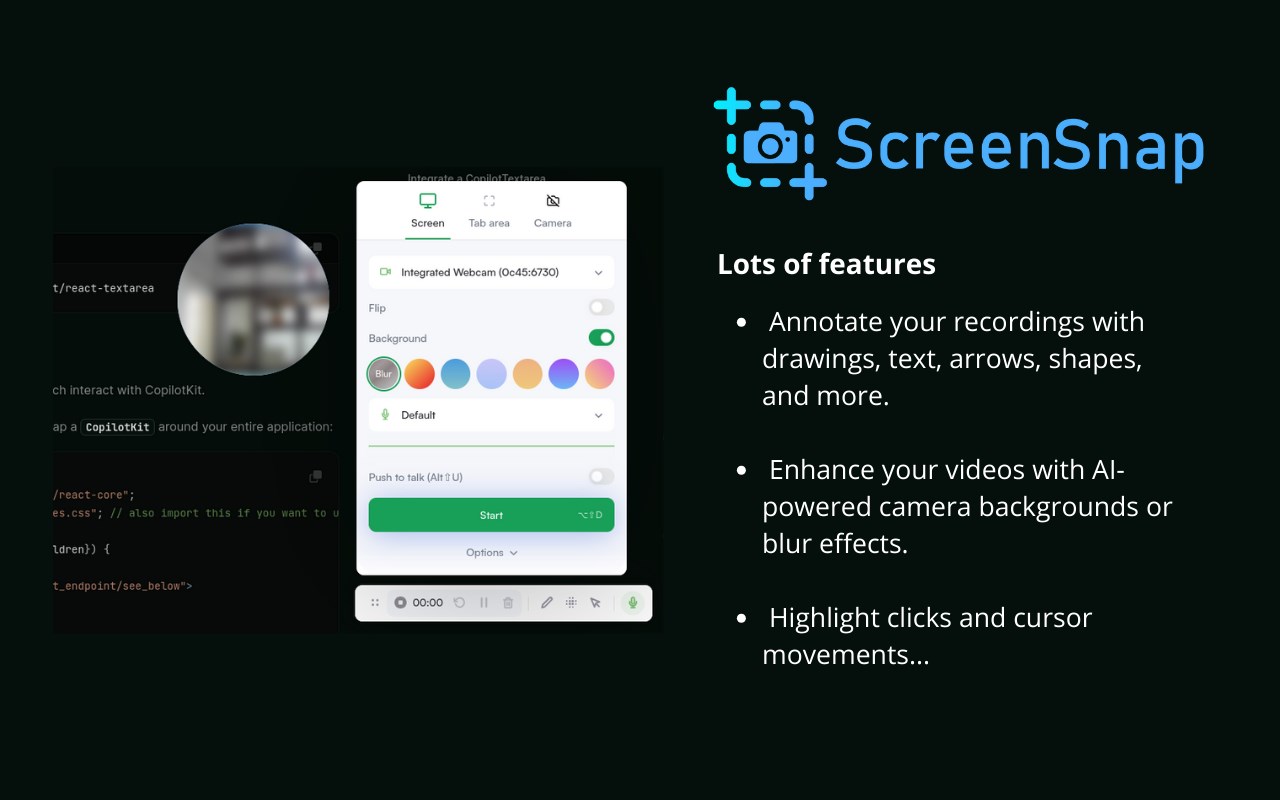 ScreenSnap - Record and Annotate Screens