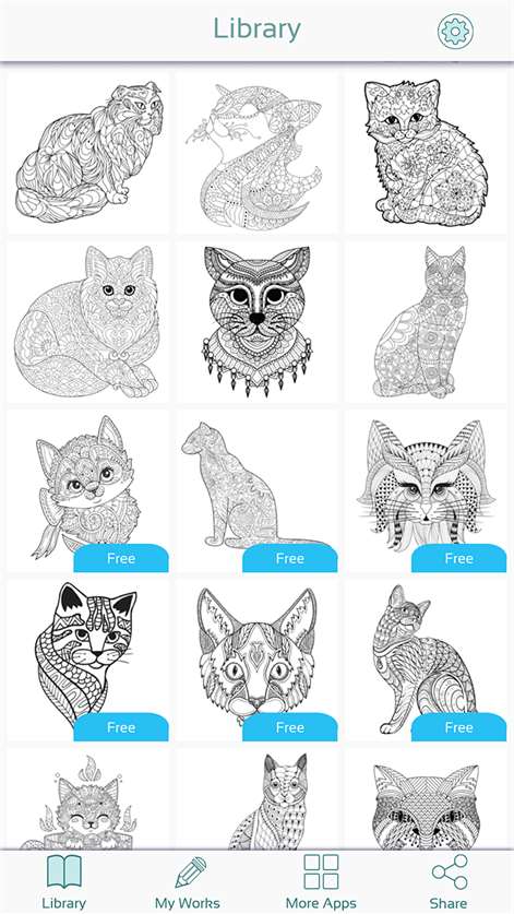 Cats Coloring Pages for Adults Screenshots 2