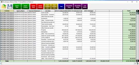 Bookkeepers Balance Sheet screenshot 1