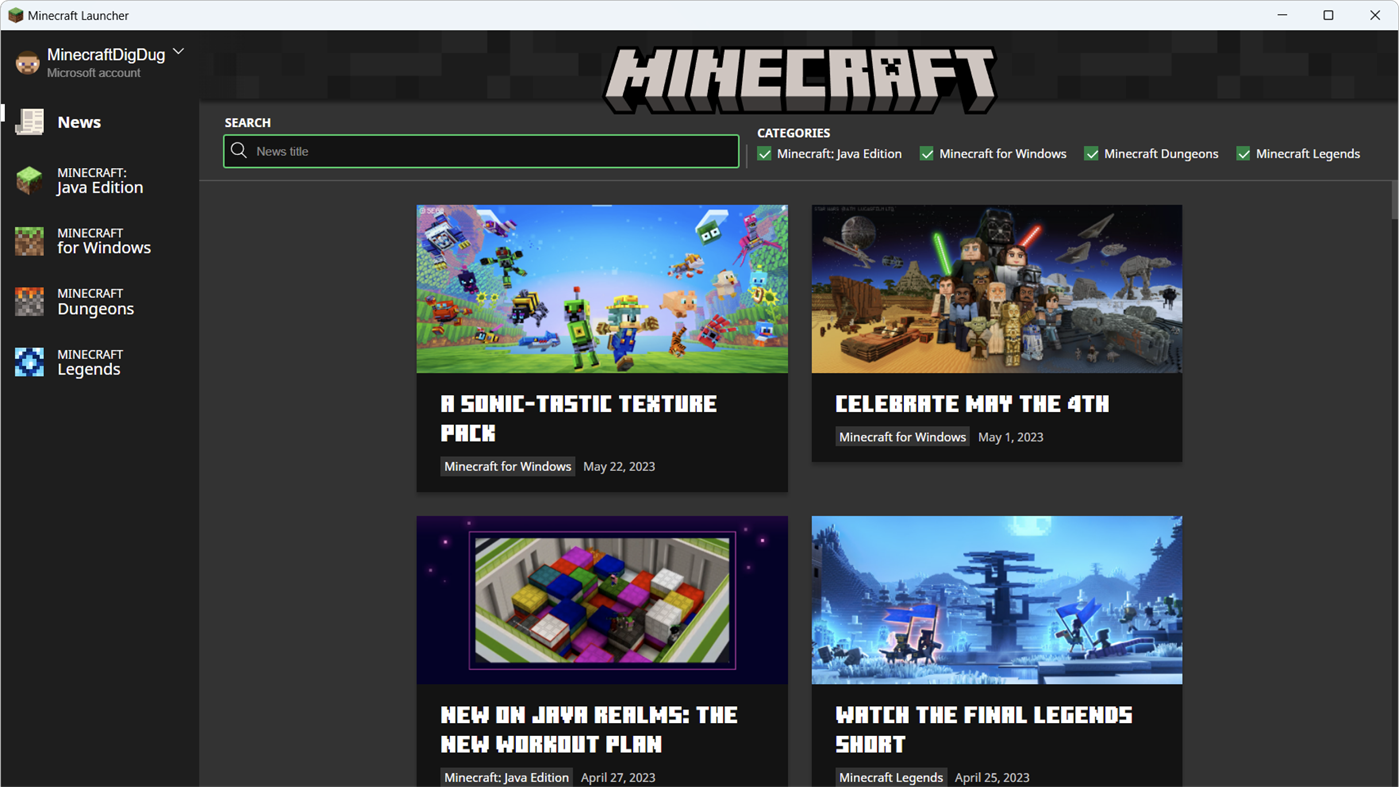 #9. Minecraft Launcher (Windows) بواسطة: Microsoft Studios