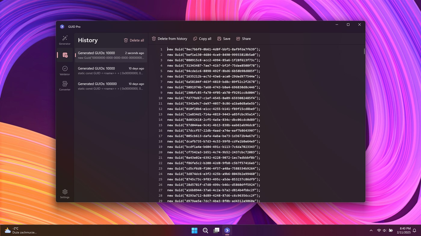 #3. GUID Pro (Windows) Által: Michał Łeptuch