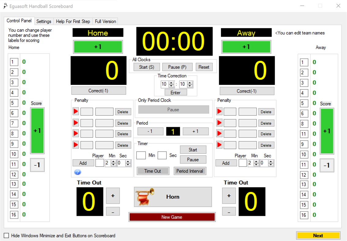 #1. Eguasoft Handball Scoreboard (Windows) By: Eguasoft