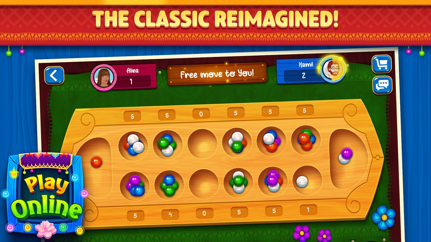 #4. Mancala: Family Board Game (Windows) 由: Card Guru Game Studio