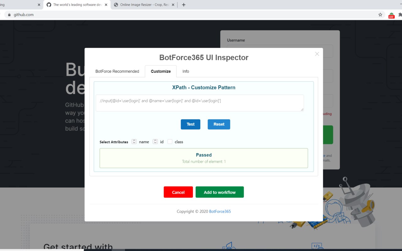 BotForce365 Web Inspector