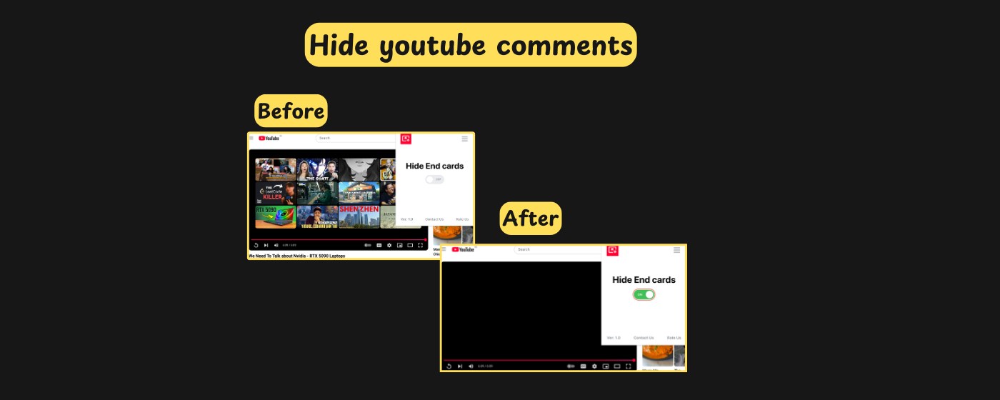 Hide Youtube End Cards