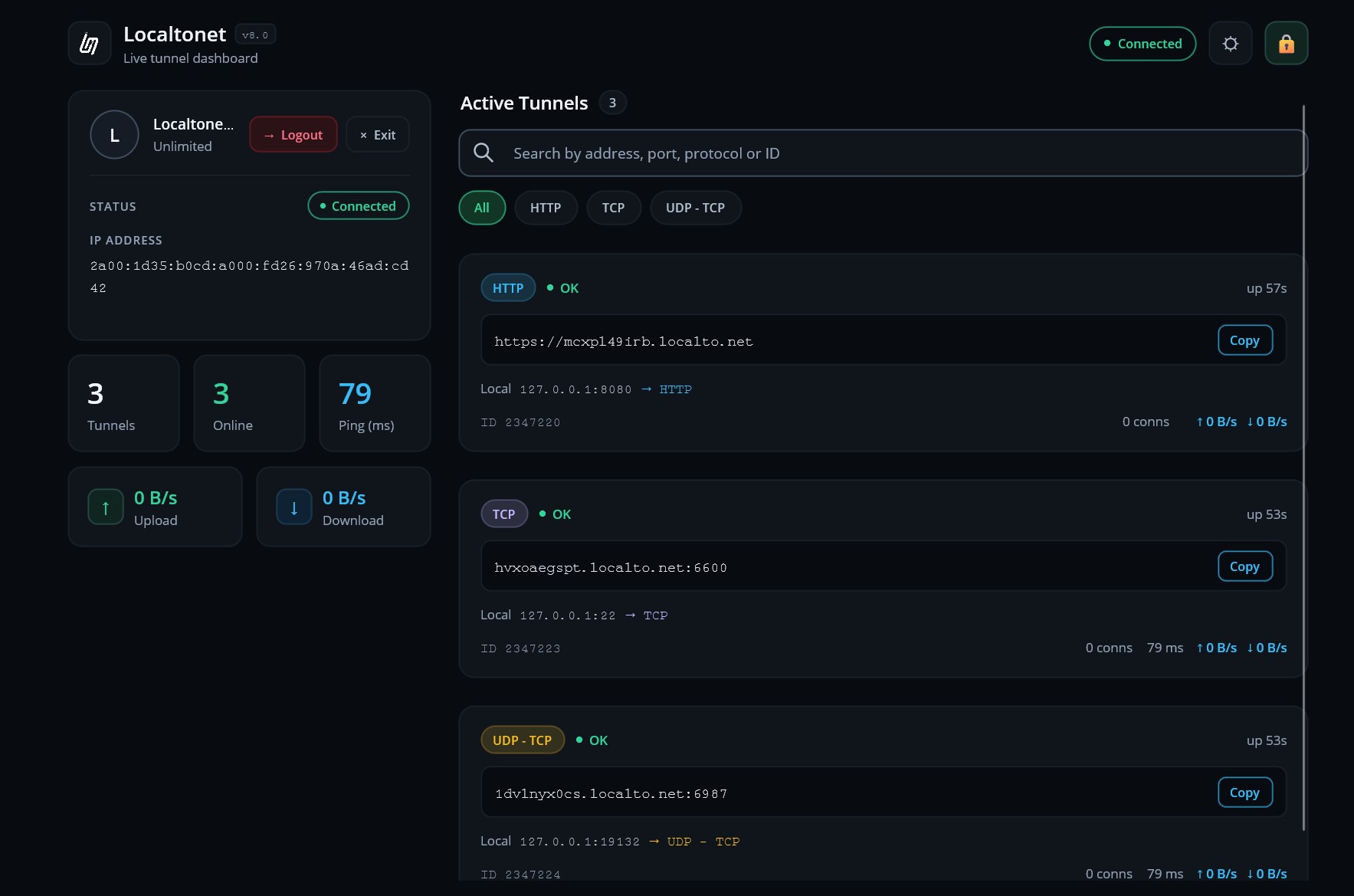 Localtonet screenshot