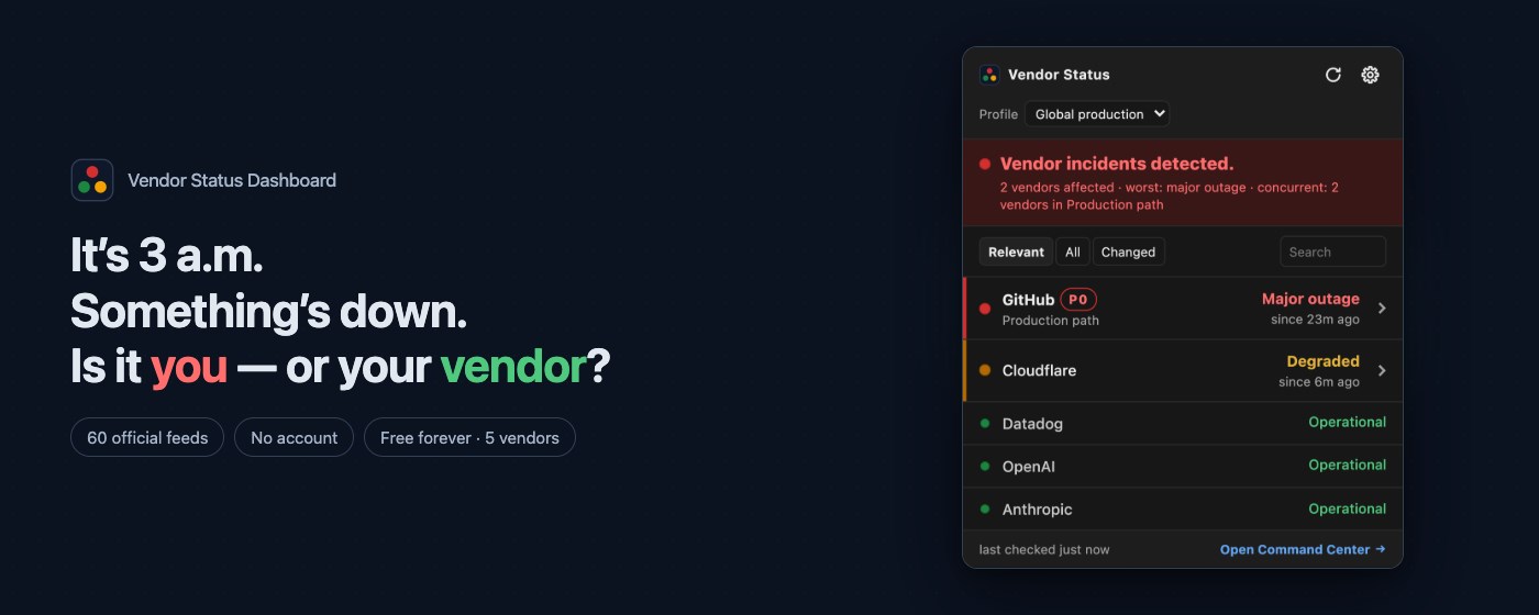 Vendor Status Dashboard