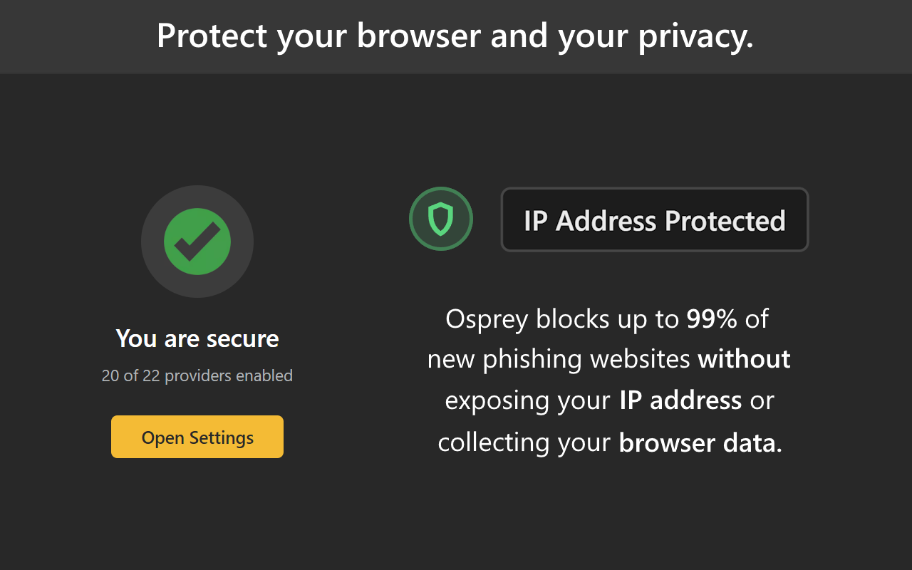 Osprey：瀏覽器保護 2.0.5 for Microsoft Edge Extensions