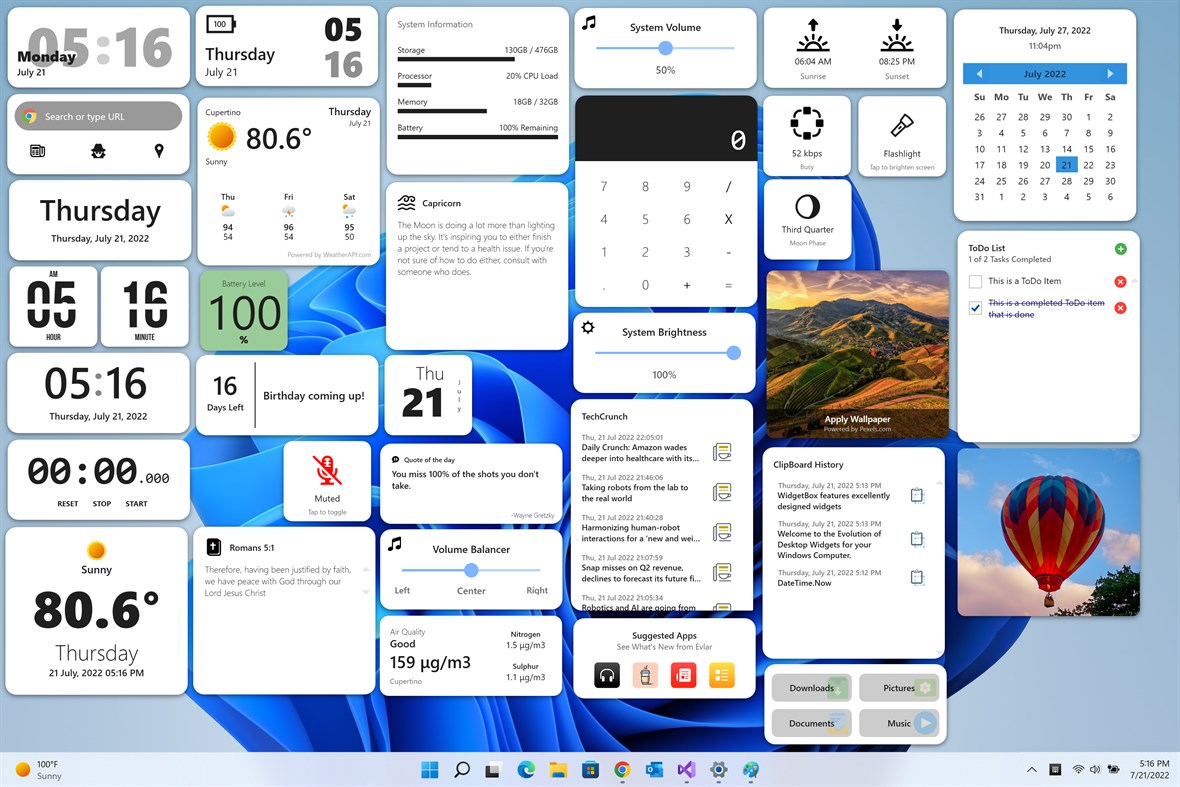 #2. Widgets Box - Modern Widget Collection (Windows) Με: EvlarSoft LLC