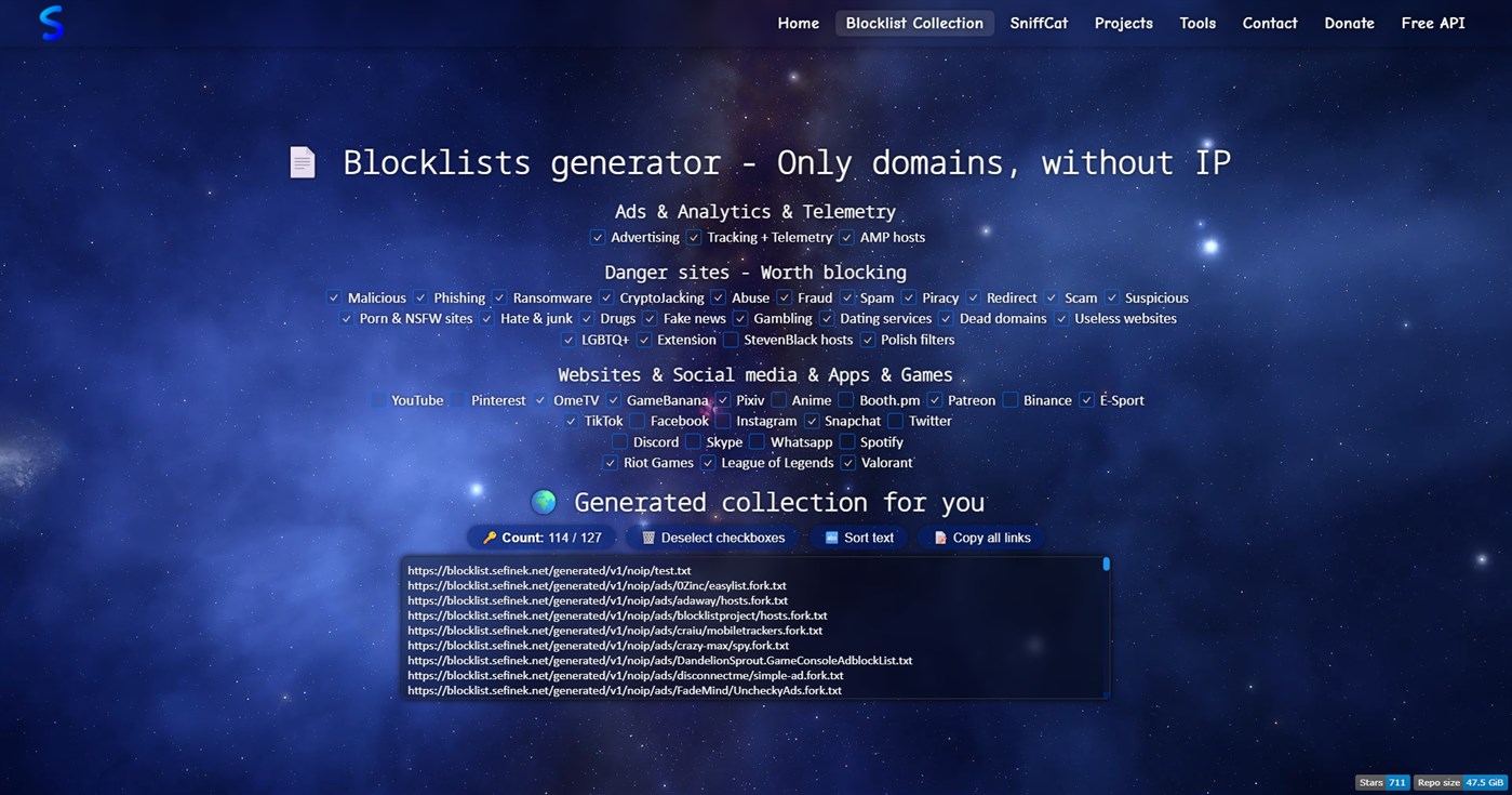 #7. Sefinek Blocklists (Windows) Av: Sefinek