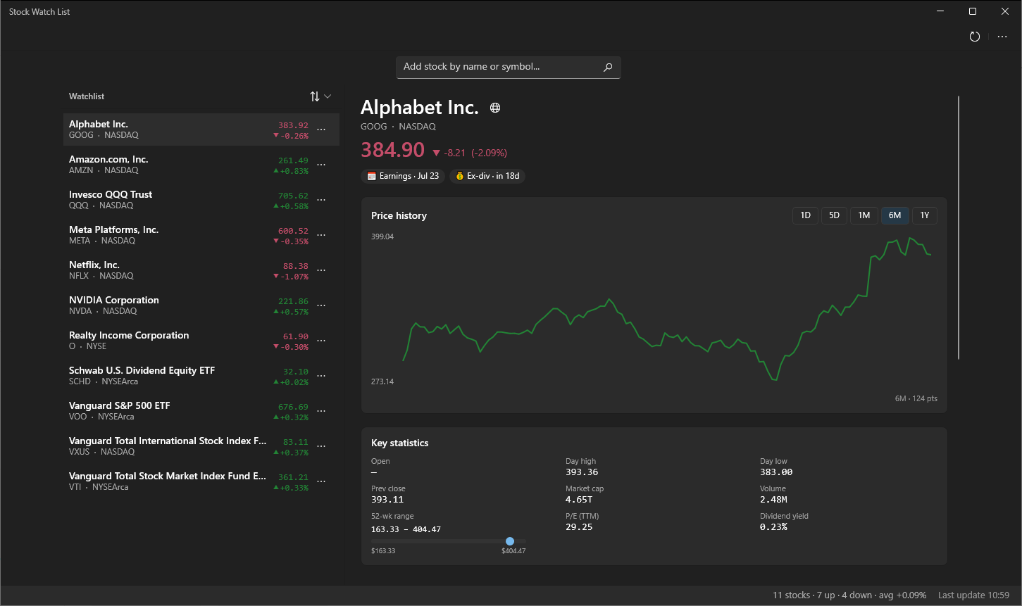 Stock Watch List screenshot 1