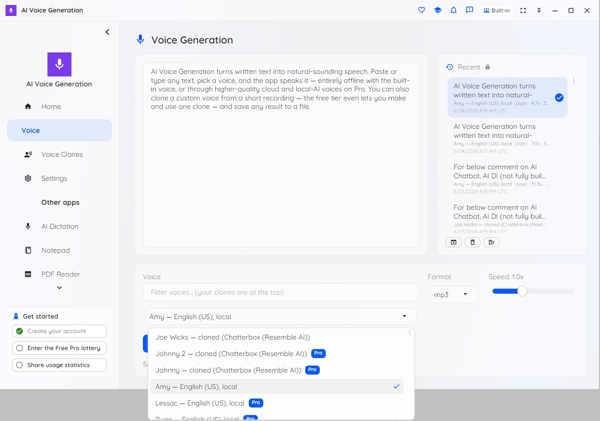 AI Voice Generation screenshot