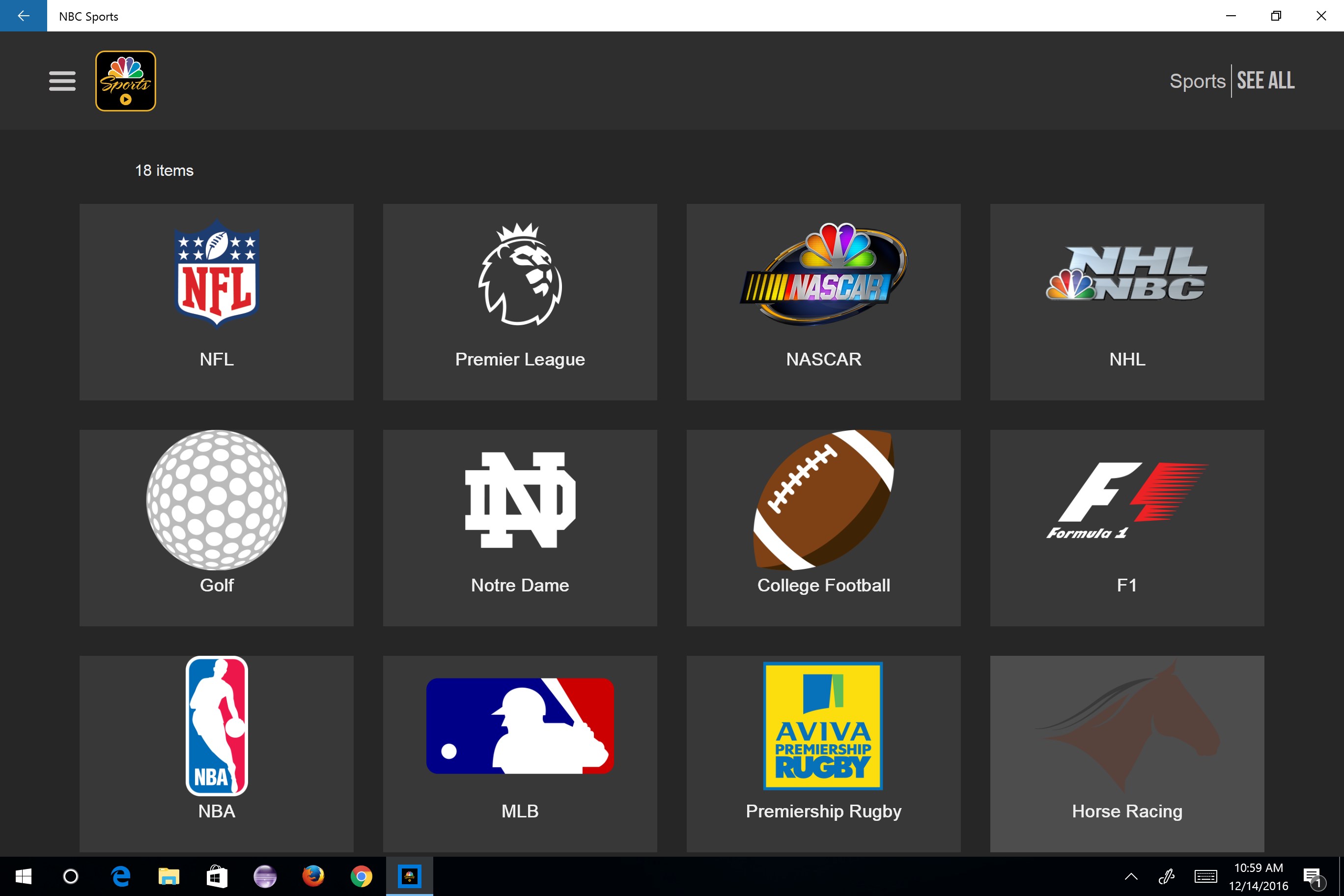 NBC Sports for Windows 10