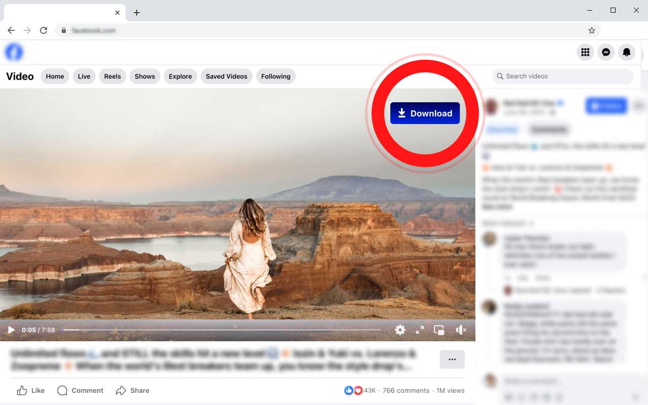 Video downloader for Facebook