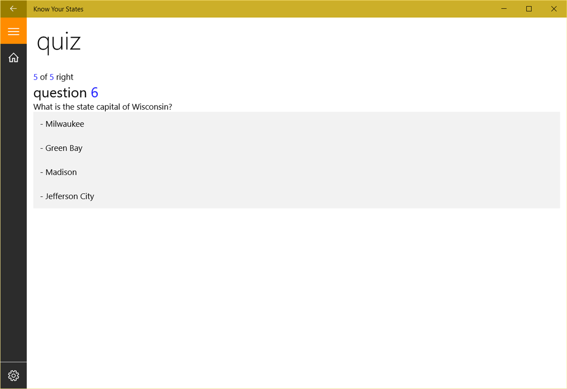 #2. Know Your States (Windows) Podle: gregstoll.com