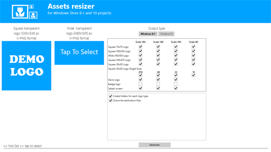 Assets Resizer for Windows Store screenshot 2