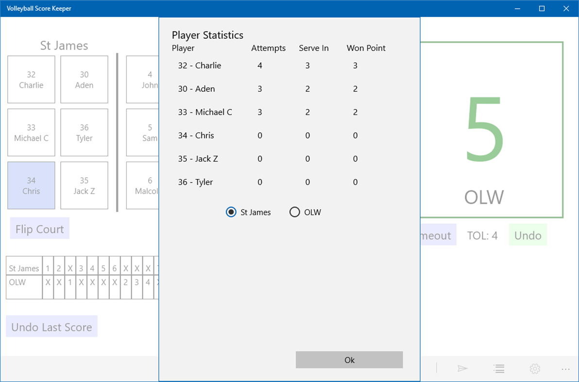 #2. Volleyball Score Keeper (Windows) By: LandyGames