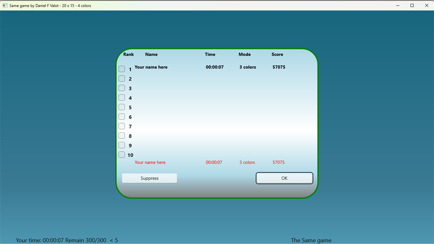 #6. Same-Solitaire (Windows) Podle: Daniel F Valot