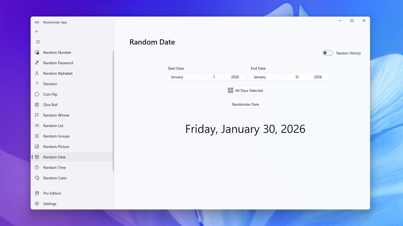 #8. Randomizer App (Windows) Göre: V Team