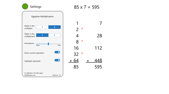 Egyptian Multiplication screenshot 4