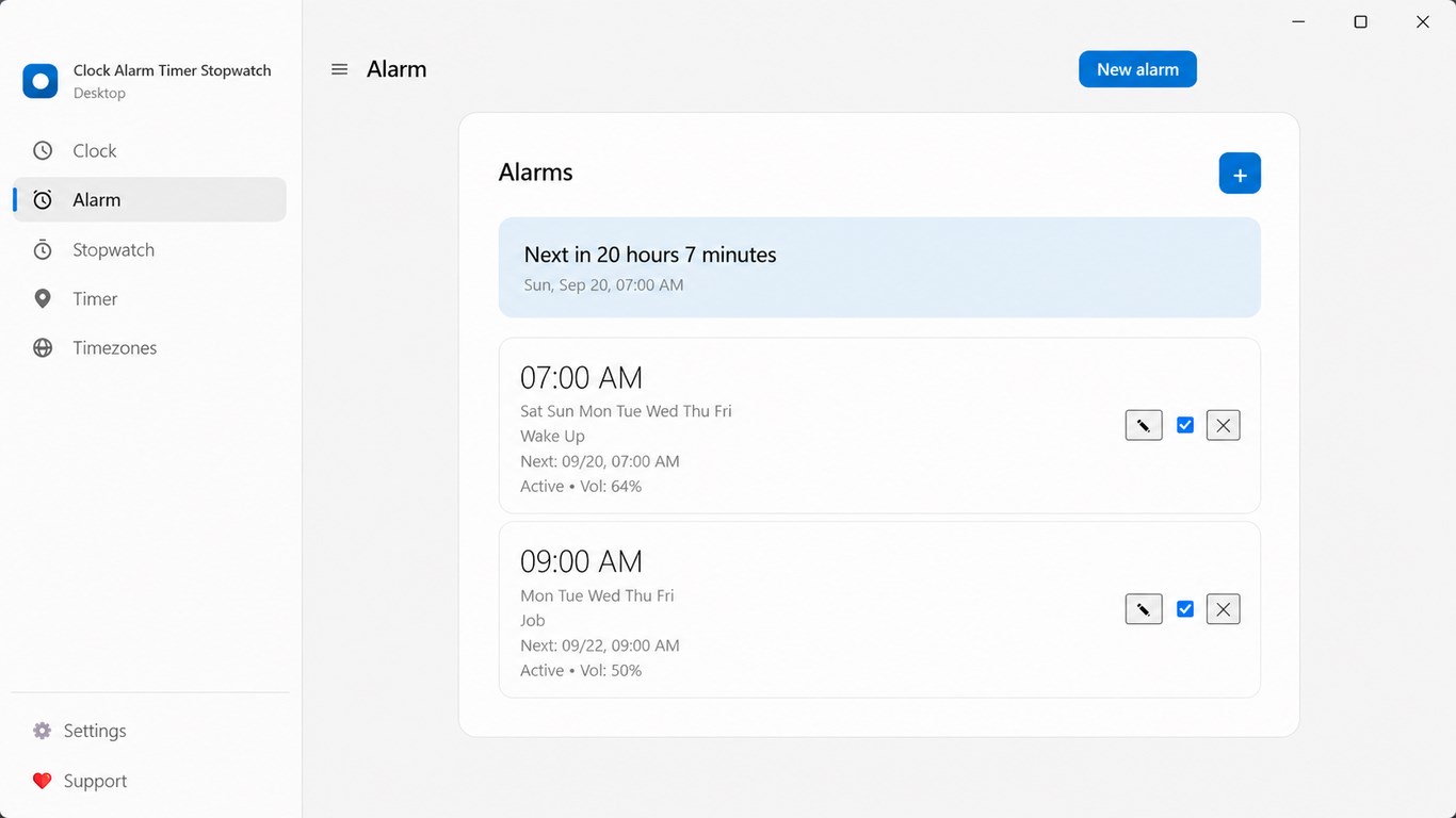 Clock Alarm Timer Stopwatch screenshot