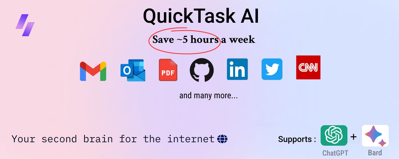 Bard and ChatGPT App - QuickTask AI marquee promo image