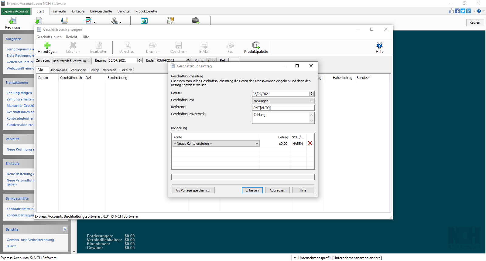 Express Accounts Buchhaltungssoftware Plus screenshot