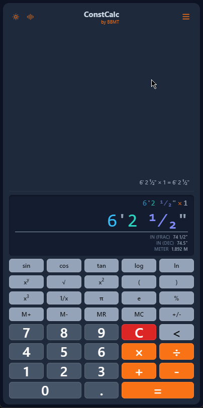 ConstCalc screenshot