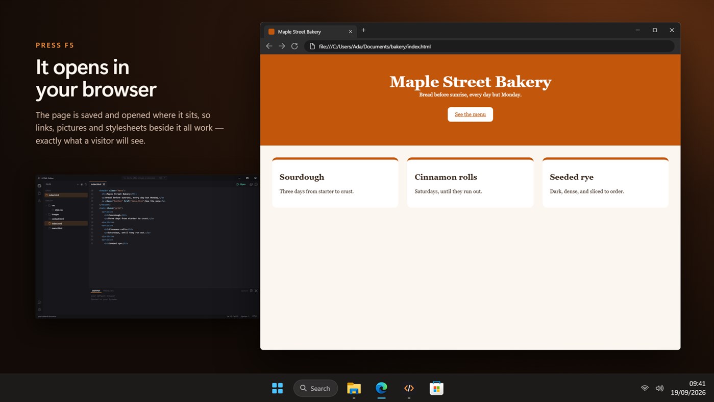 #2. Simple HTML and CSS Editor (Windows) De: EvlarSoft LLC