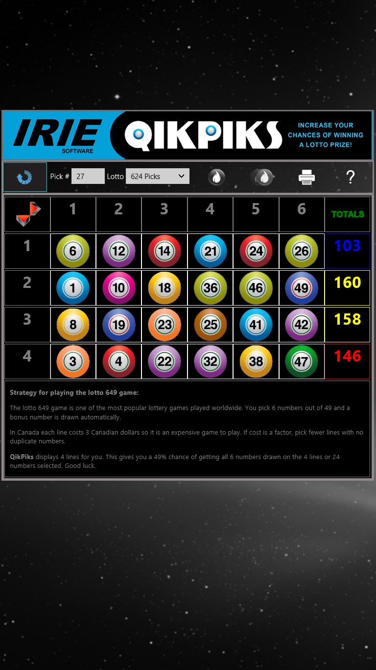 lotto 649 quick pick