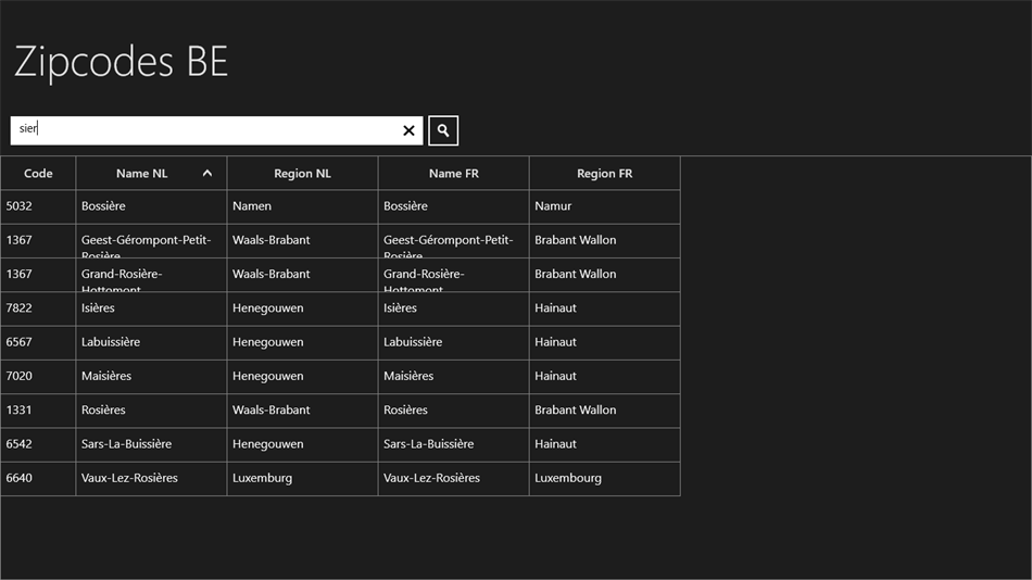 Zipcodes BE (Windows) Göre: Tenera it