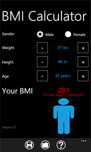BMI:Rechner screenshot 1