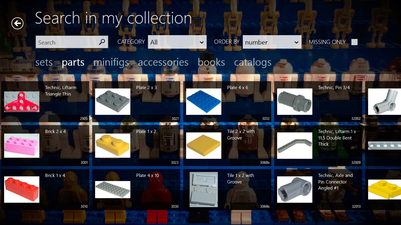 View and organize your own collection.
