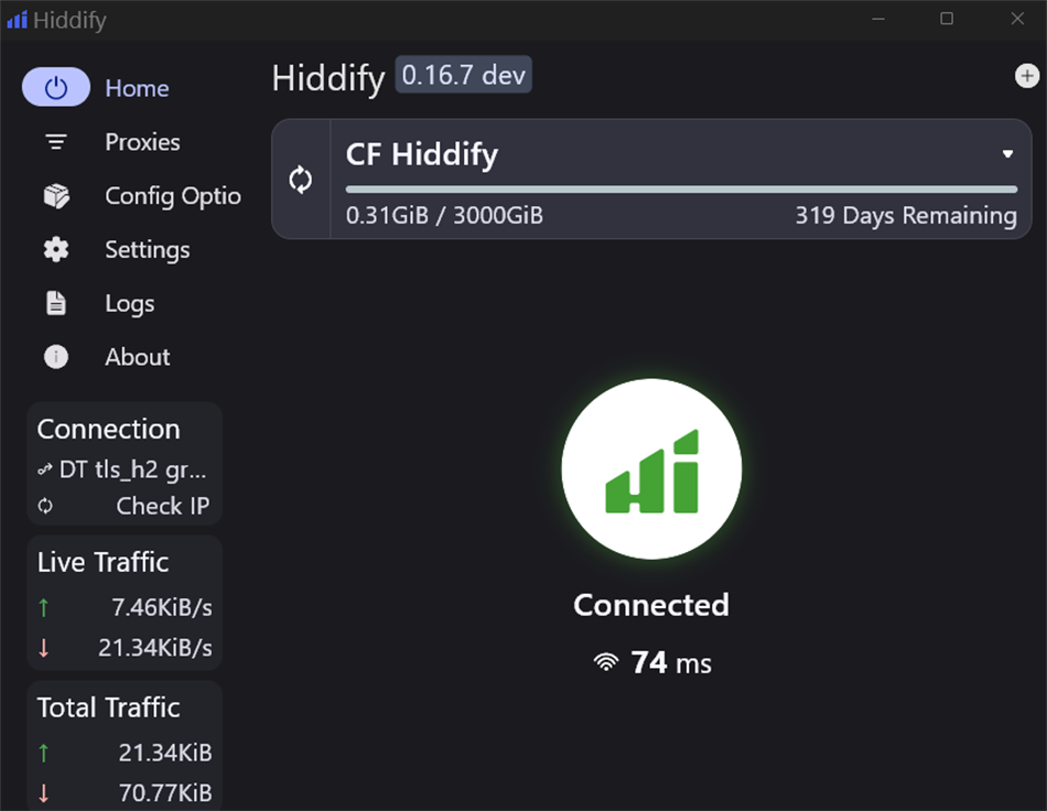 Hiddify (Windows) Podle: Hiddify