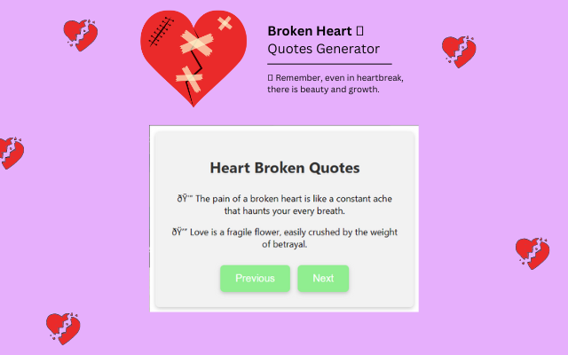 Heart Broken Quotes Generator